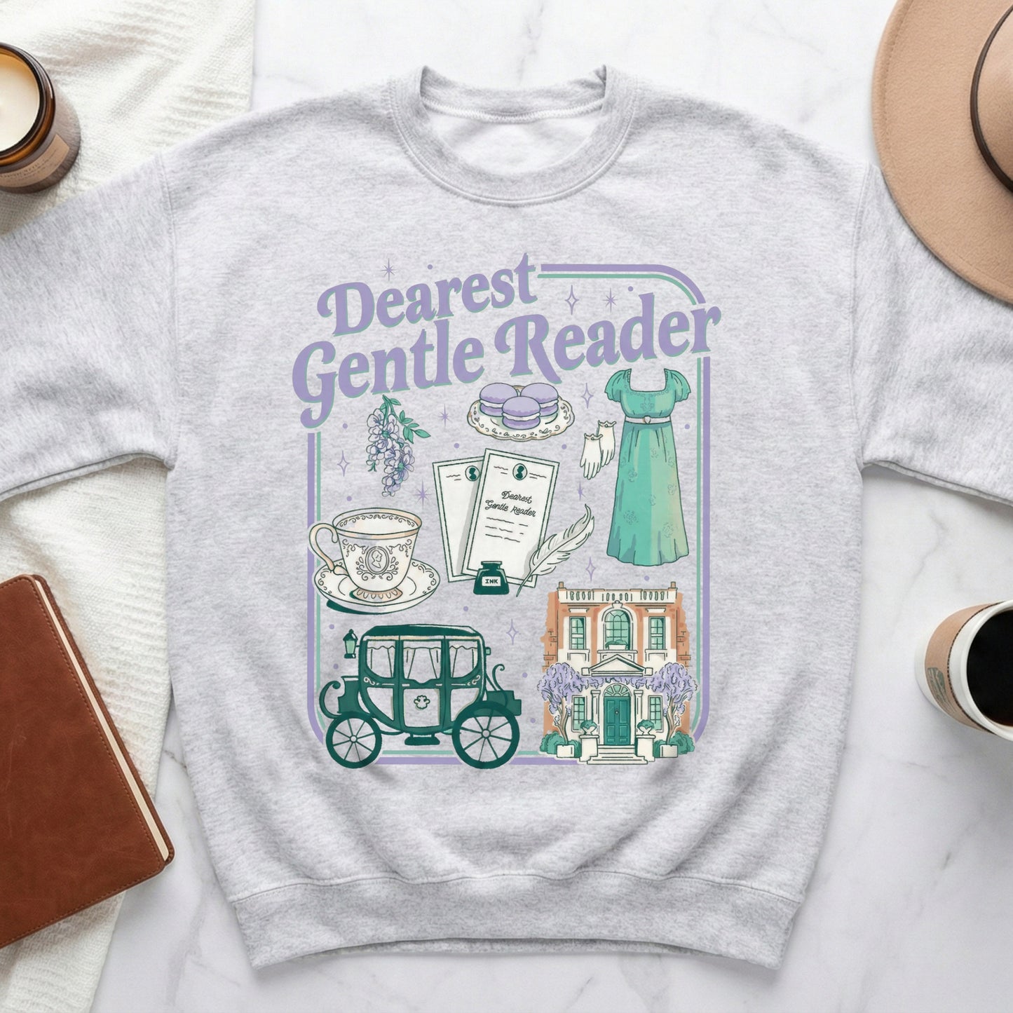 Dearest Gentle Reader Illustrated Cozy Sweatshirt