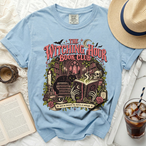 Witching Hour Book Club Tee in Chambray