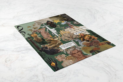 Vintage Style Collage Print with Artistic Designs