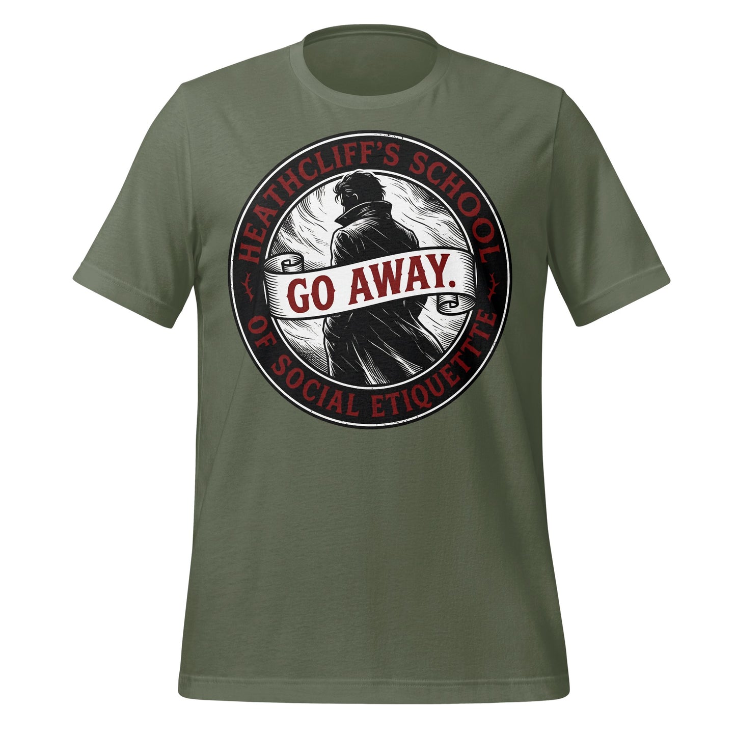 Heathcliff's School of Social Etiquette Go Away T-shirt