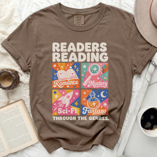 Readers Reading Genres Tee in Espresso