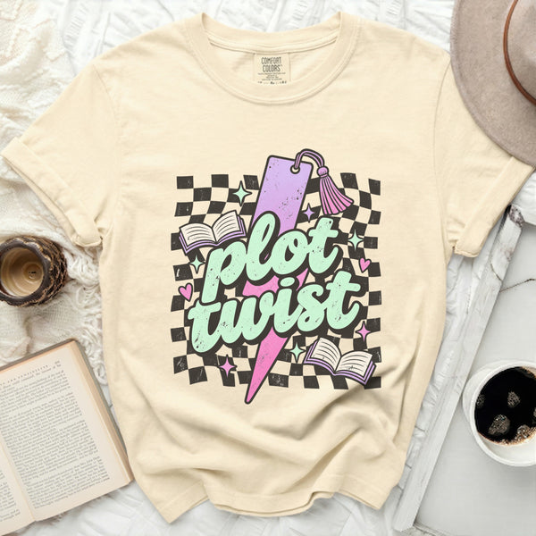 Plot Twist Bookish Tee in Ivory