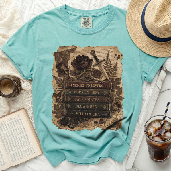Dark Romance Tropes Tee in Island Reef