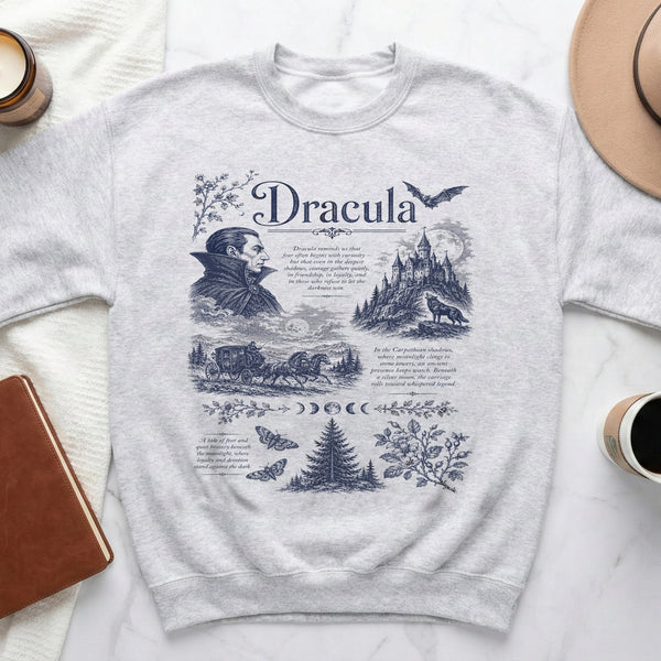 Gothic Dracula Legend Sweatshirt in Ash