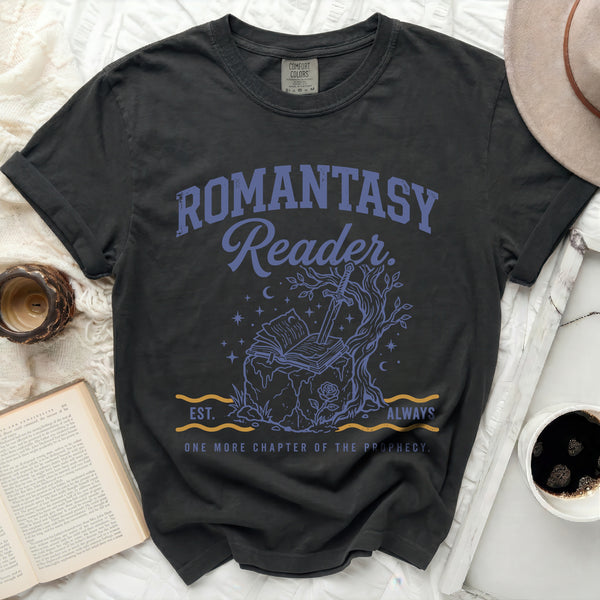 Romantasy Reader Prophecy Tee in Black