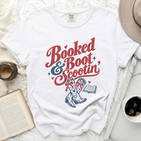 Booked Boot Scootin Tee in White