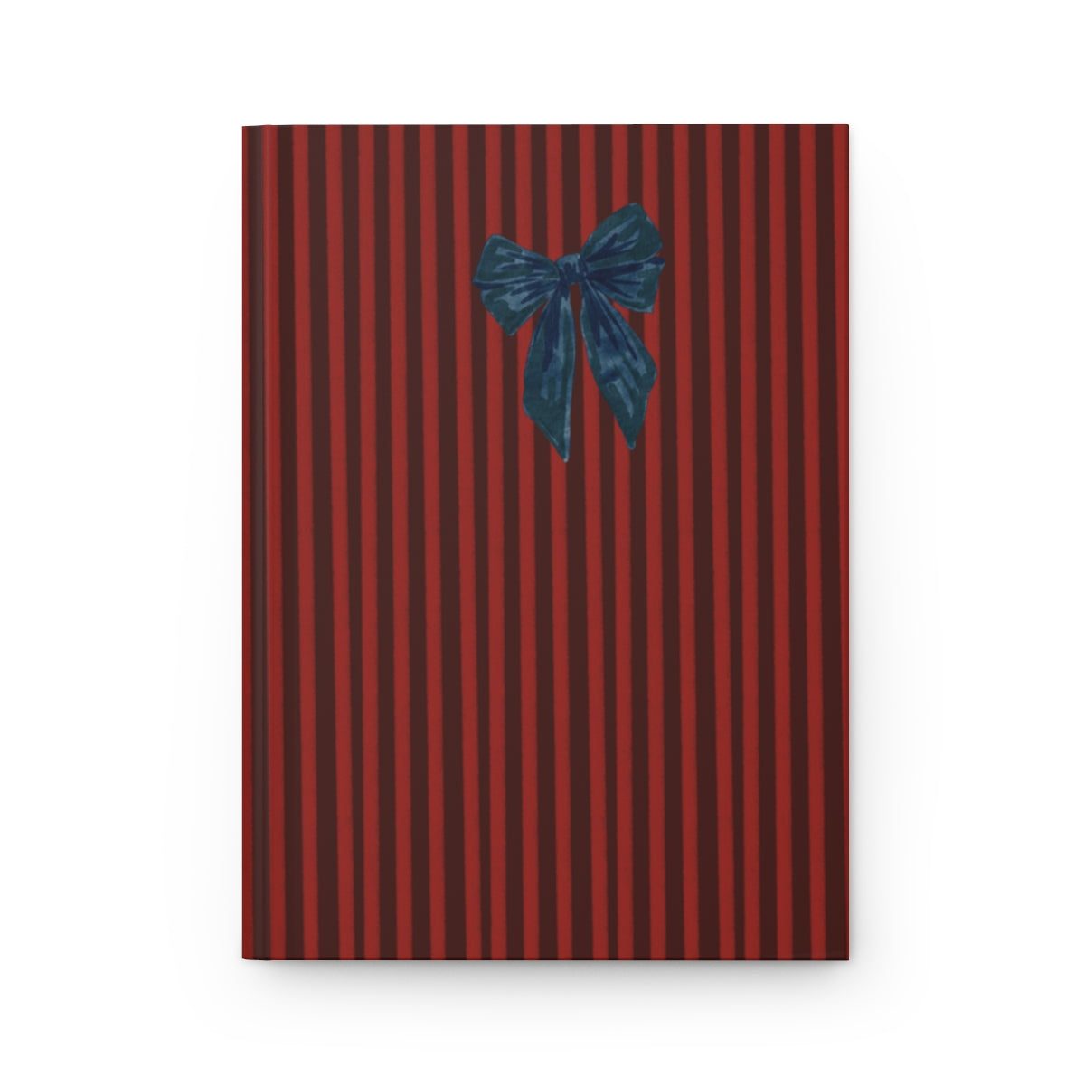 Elegant Striped Notebook with Blue Bow Accent