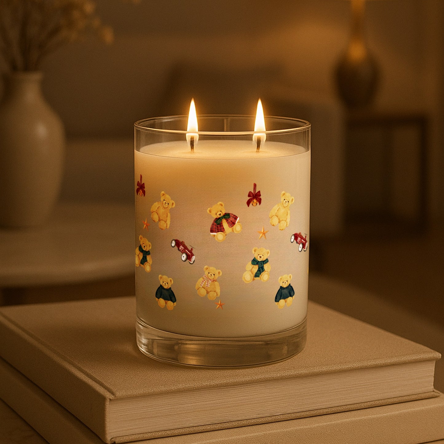 Scented Candle with Cute Teddy Bear Decorations