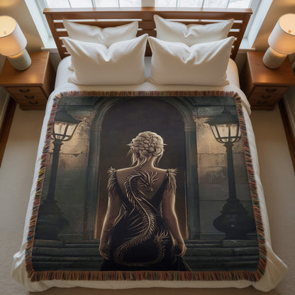 Aelin Dragon Dress Woven Blanket