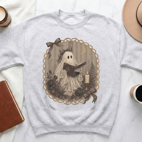 Spooky Ghost Sweatshirt in Ash