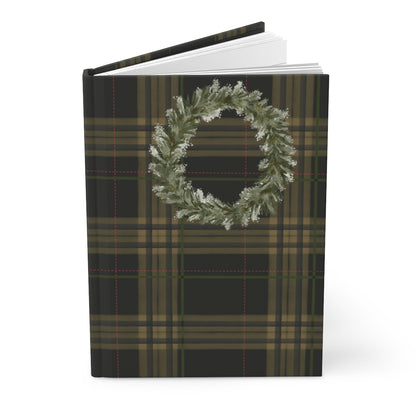 Tartan Pattern Journal with Holiday Wreath Design