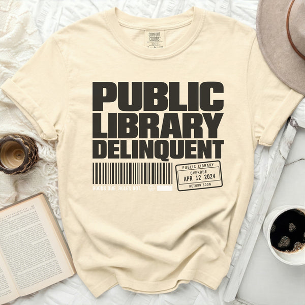 Library Delinquent Tee in Ivory