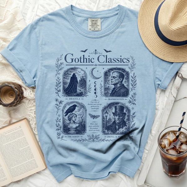 Gothic Tales Tee in Chambray