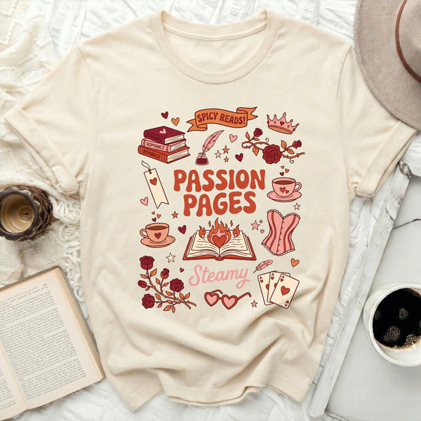 Spicy Reads Passion Pages Tee in Natural