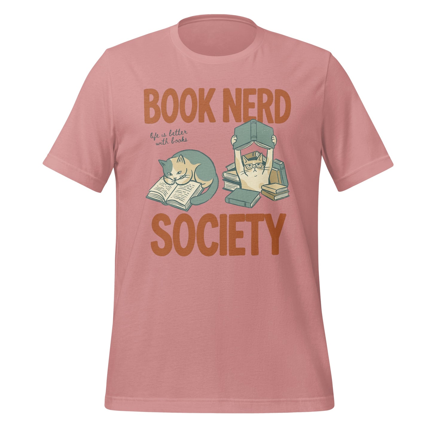 Book Nerd Society Cat Reading T-Shirt