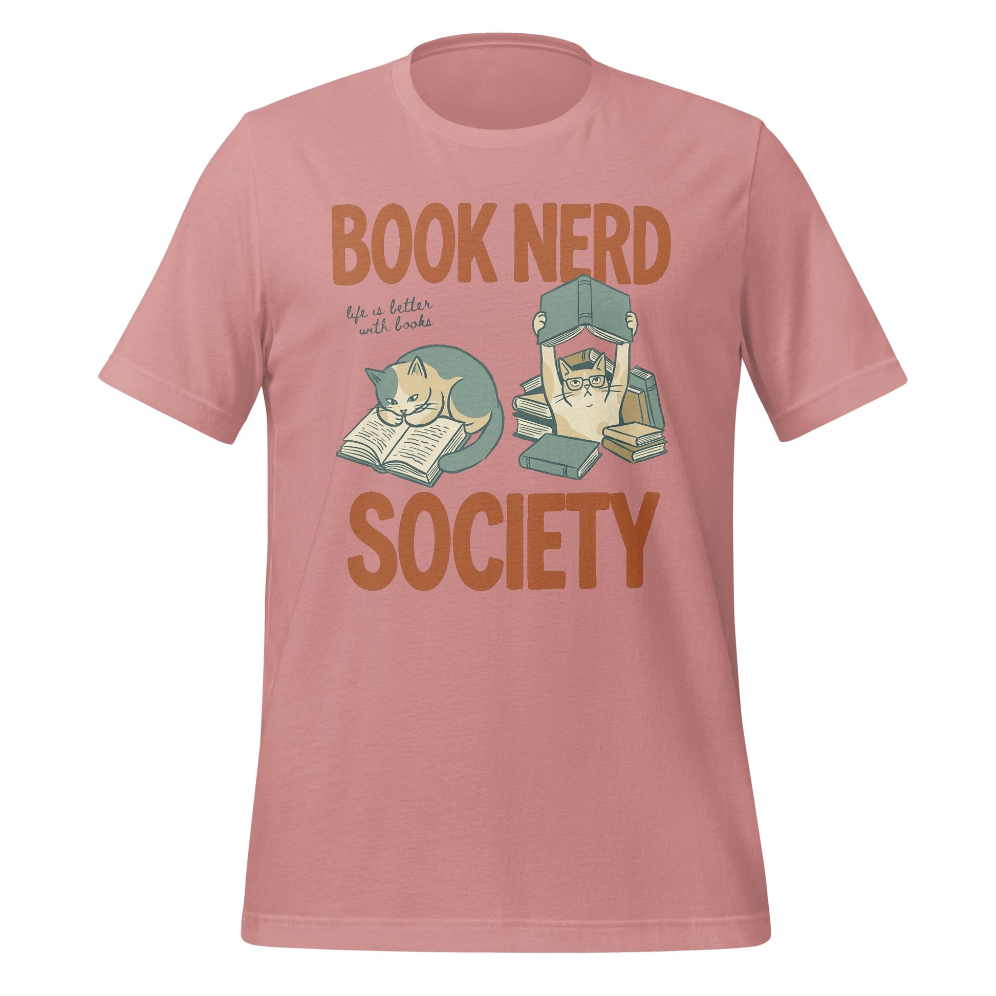Book Nerd Society Cat Reading T-Shirt