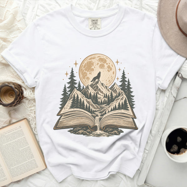 Wolf Storybook Tee in White