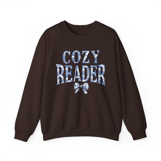 Cozy Reader Graphic Sweatshirt for Book Lovers