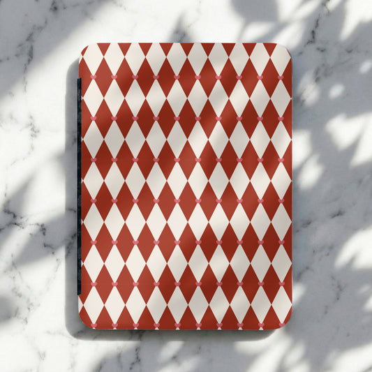 Red and White Diamond Pattern Design Clipboard