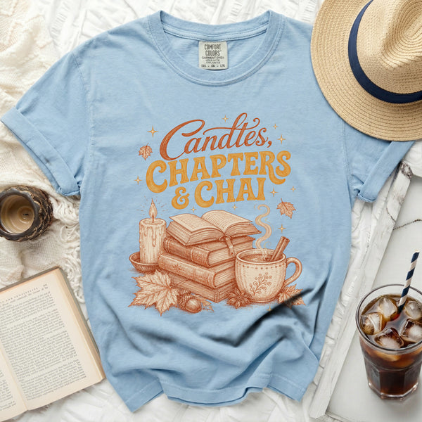 Candles, Chapters, Chai Tee in Chambray