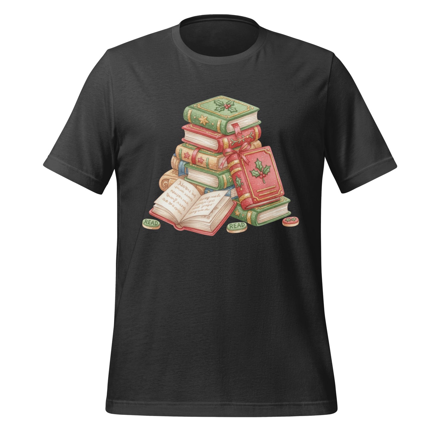 Vintage Books with Holly Design Unisex T-Shirt