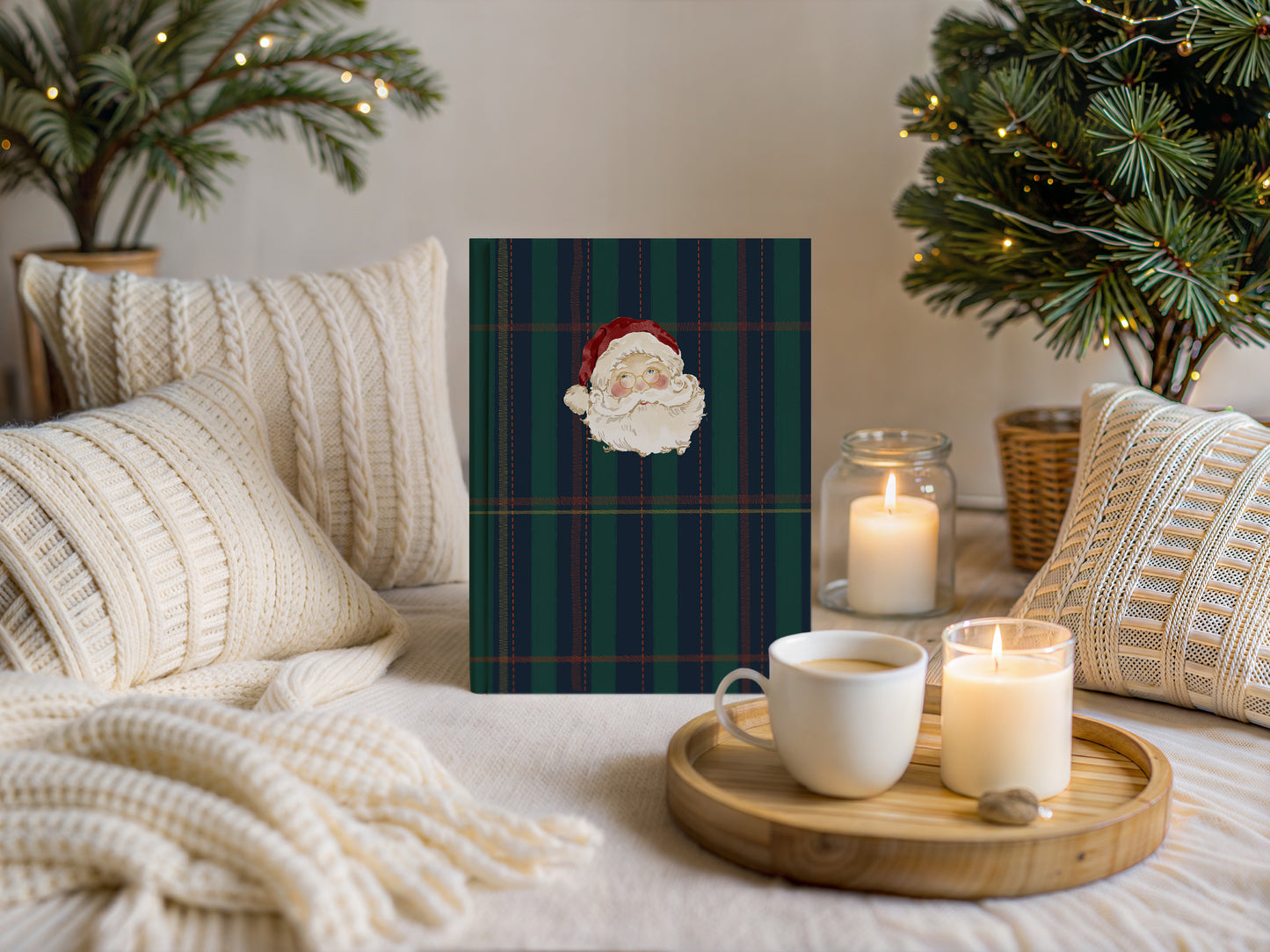 Festive Santa Plaid Pattern Notebook for Holiday Cheer