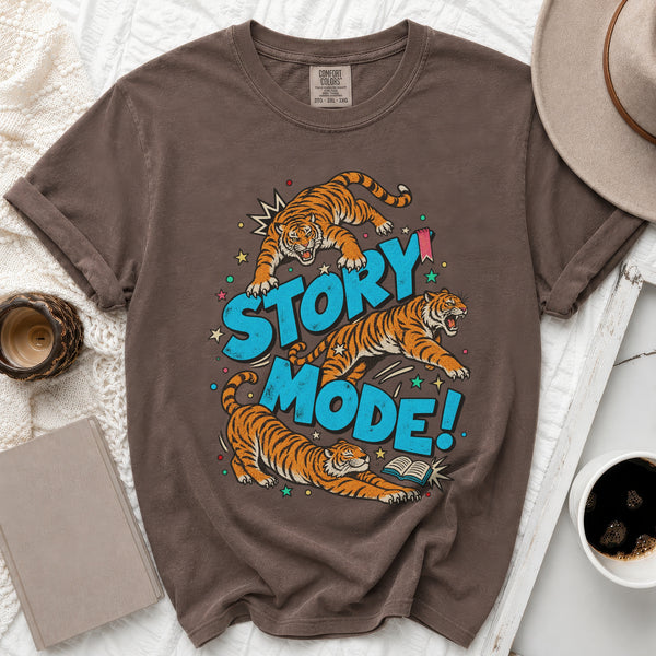 Story Mode Tiger Tee in Espresso