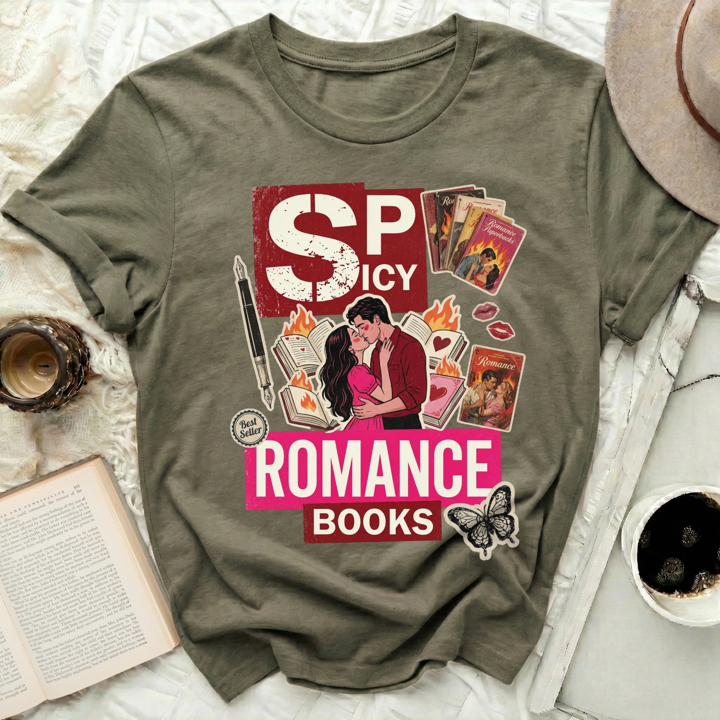 Spicy Romance Books Best Seller Fun Design product type