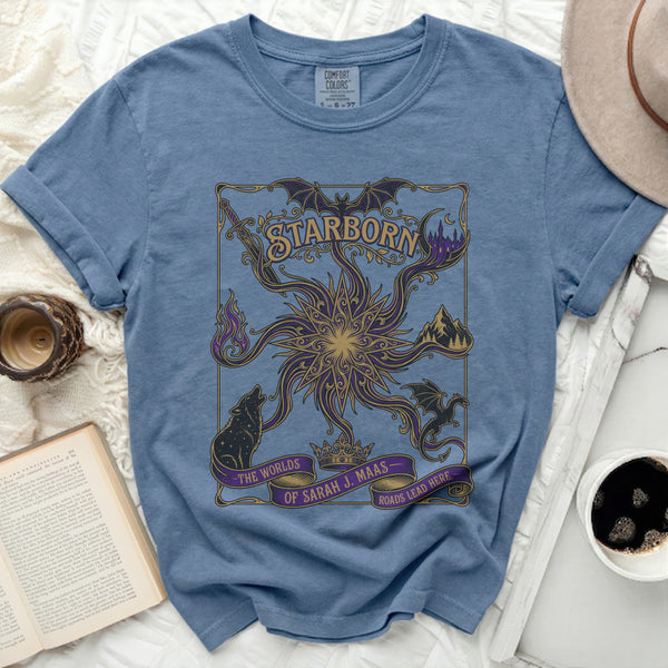 Worlds of Maas Tee in Blue Jean