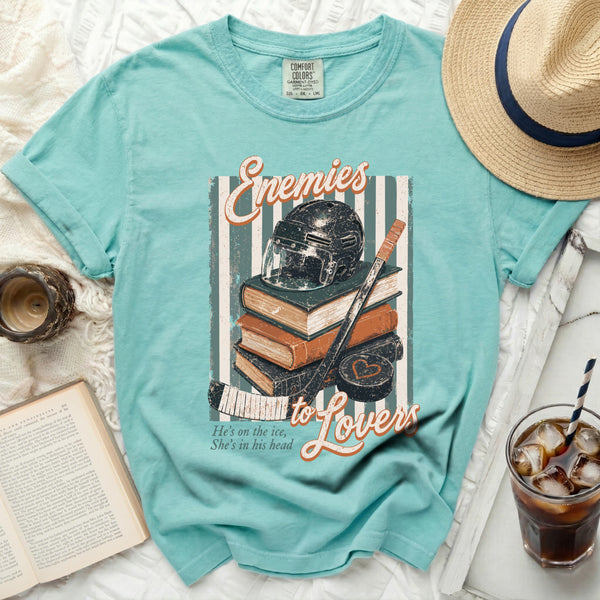 Vintage Enemies to Lovers Hockey Tee in Island Reef