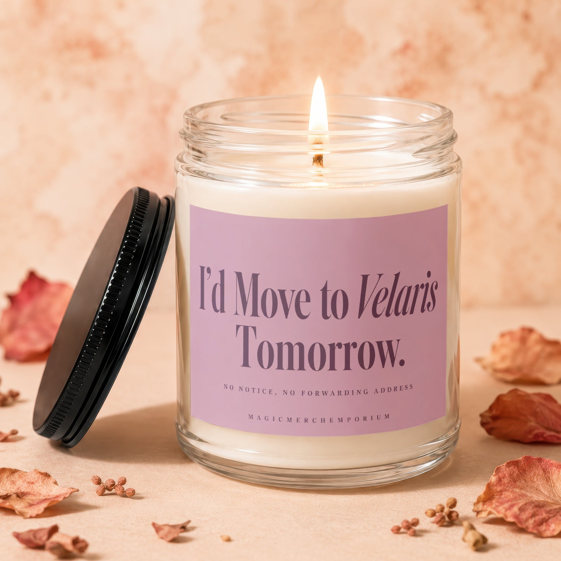 Lit candle in