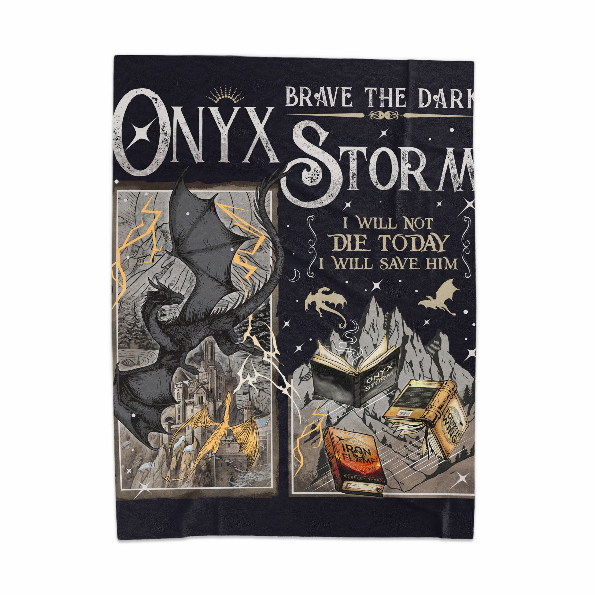 Brave The Dark Onyx Storm Fantasy Adventure Blanket