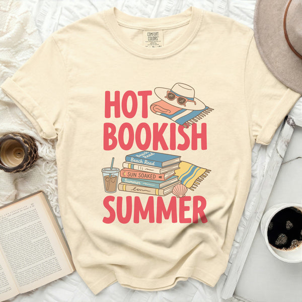 Hot Bookish Summer Vibes Tee in Ivory
