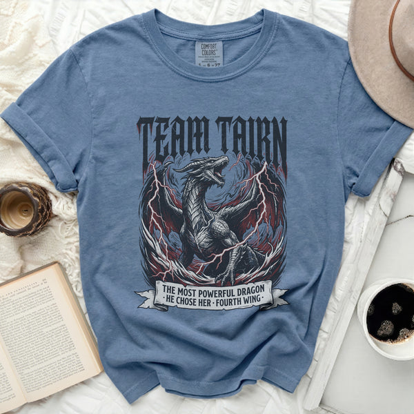 Team Tairn Dragon Tee in Blue Jean