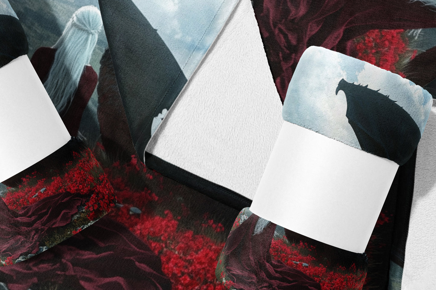 Fantasy Landscape and Dragon Themed Bedding Set