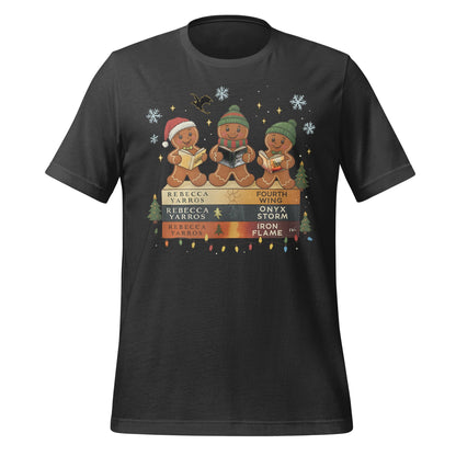 Cozy Festive Gingerbread Characters Black Shirt