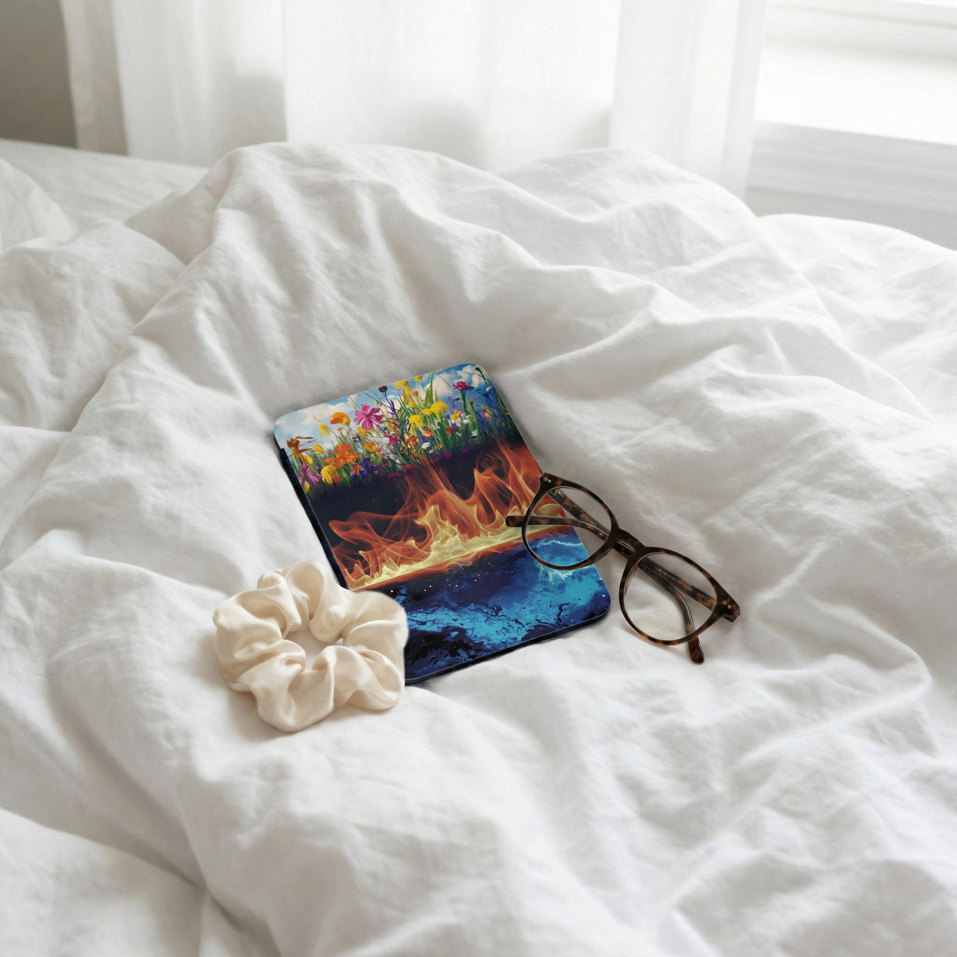 Colorful Flowers Flames Blue Water Pattern Art product type