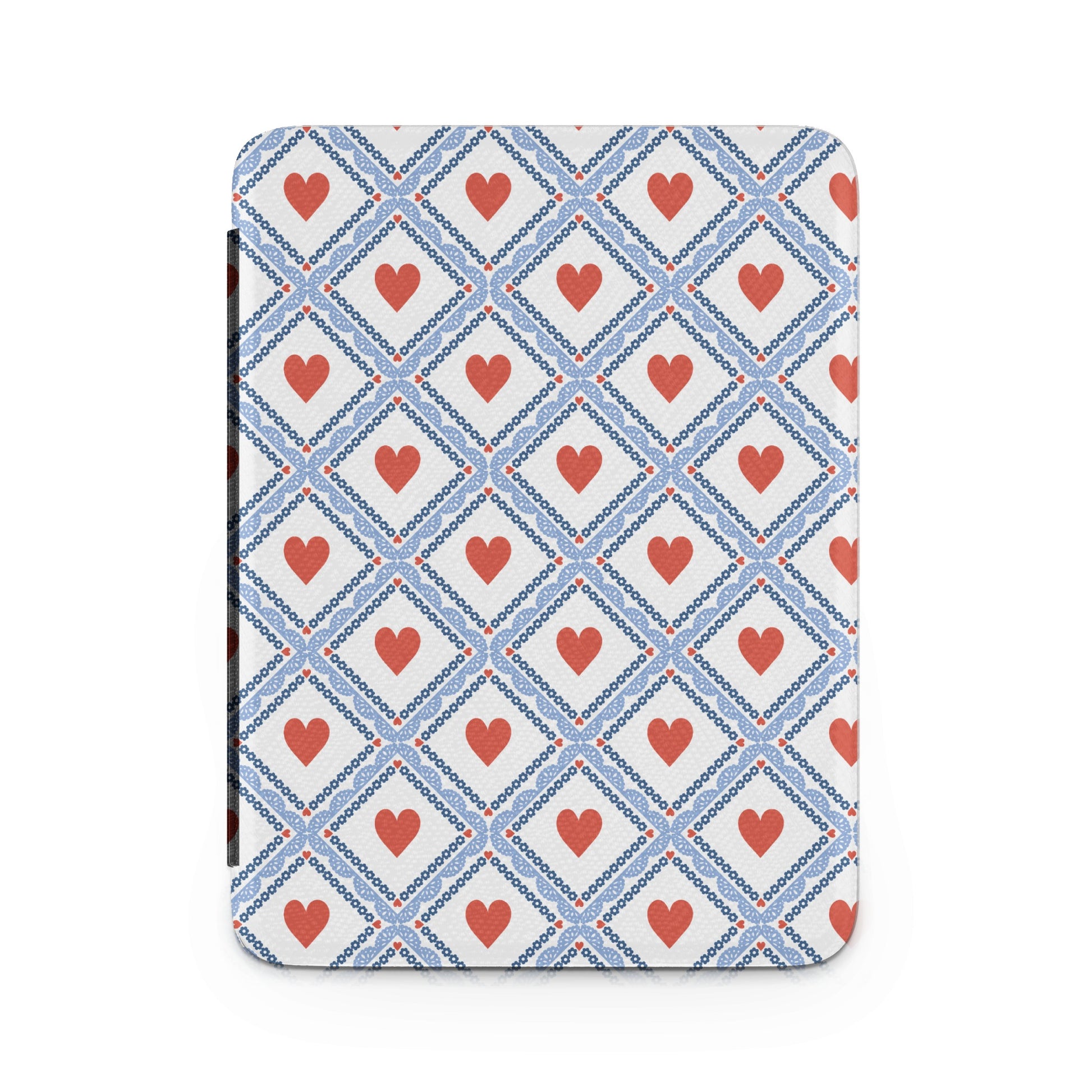 Red Heart and Blue Diamond Pattern Case Cover