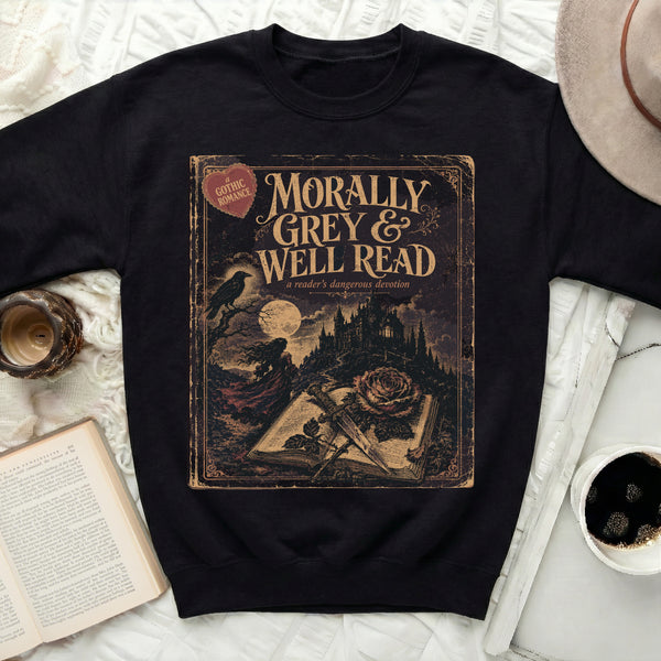 Morally Grey Gothic Sweatshirt in Black
