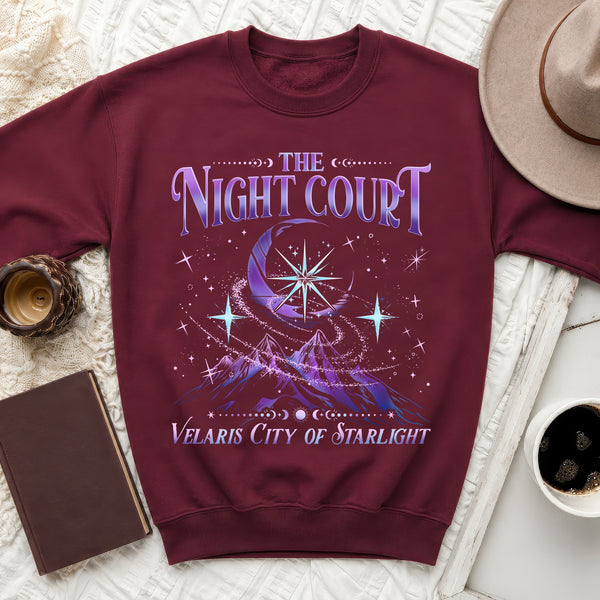 Night Court Sweatshirt in Maroon