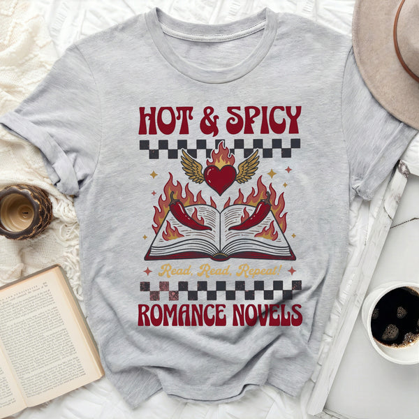 Hot & Spicy Romance Novels Tee in Athletic Heather