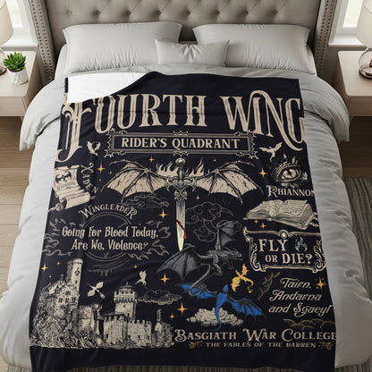 Fourth Wing Rider's Quadrant Throw Blanket