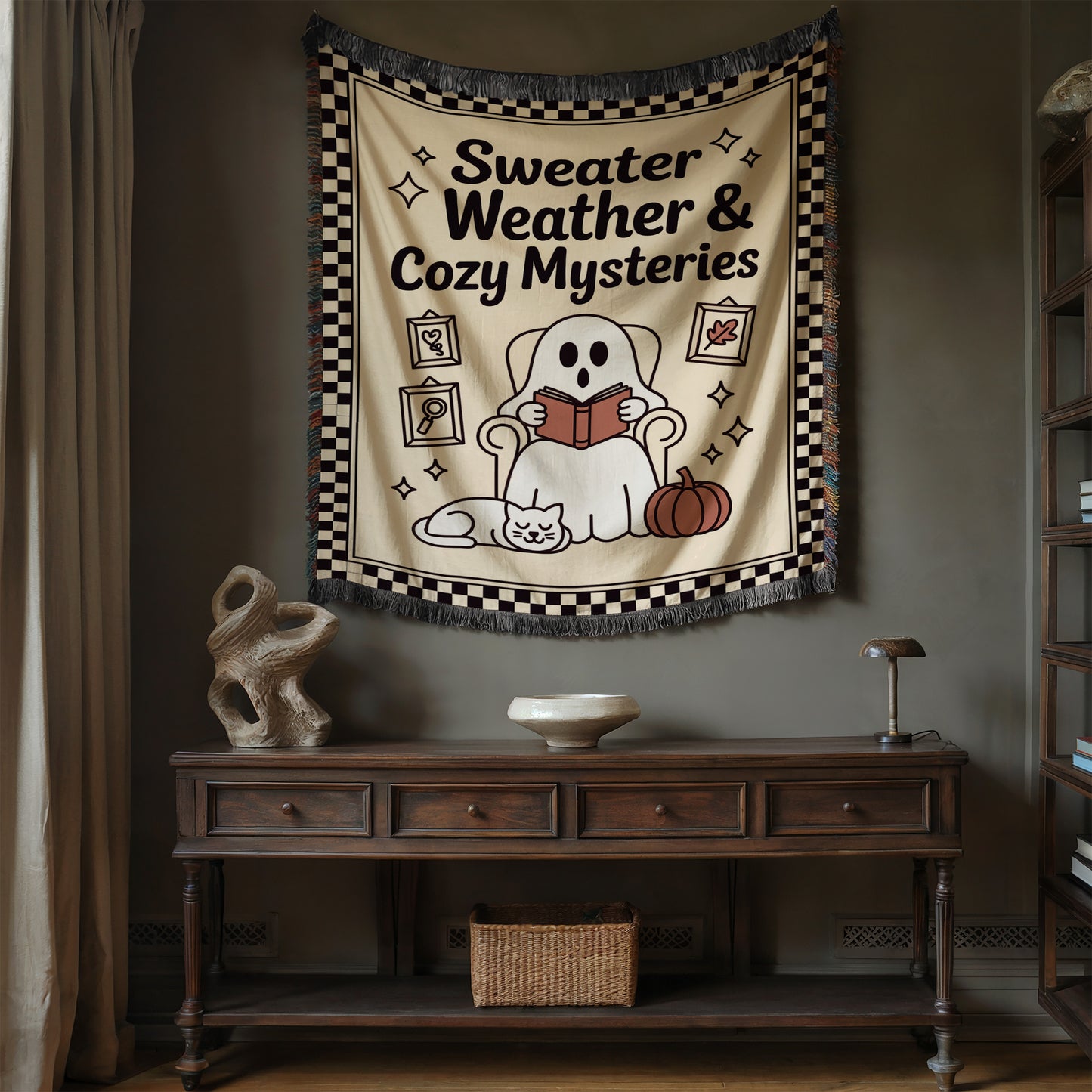 Sweater Weather & Cozy Mysteries Woven Blanket