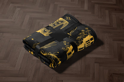 Luxurious Black and Gold Design Blanket Product
