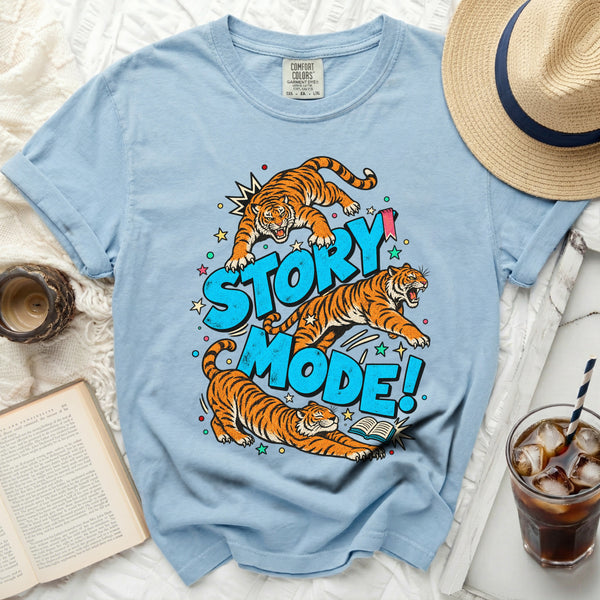 Story Mode Tiger Tee in Chambray