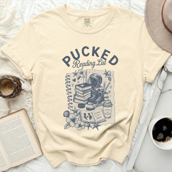 Pucked Reading List Tee in Ivory