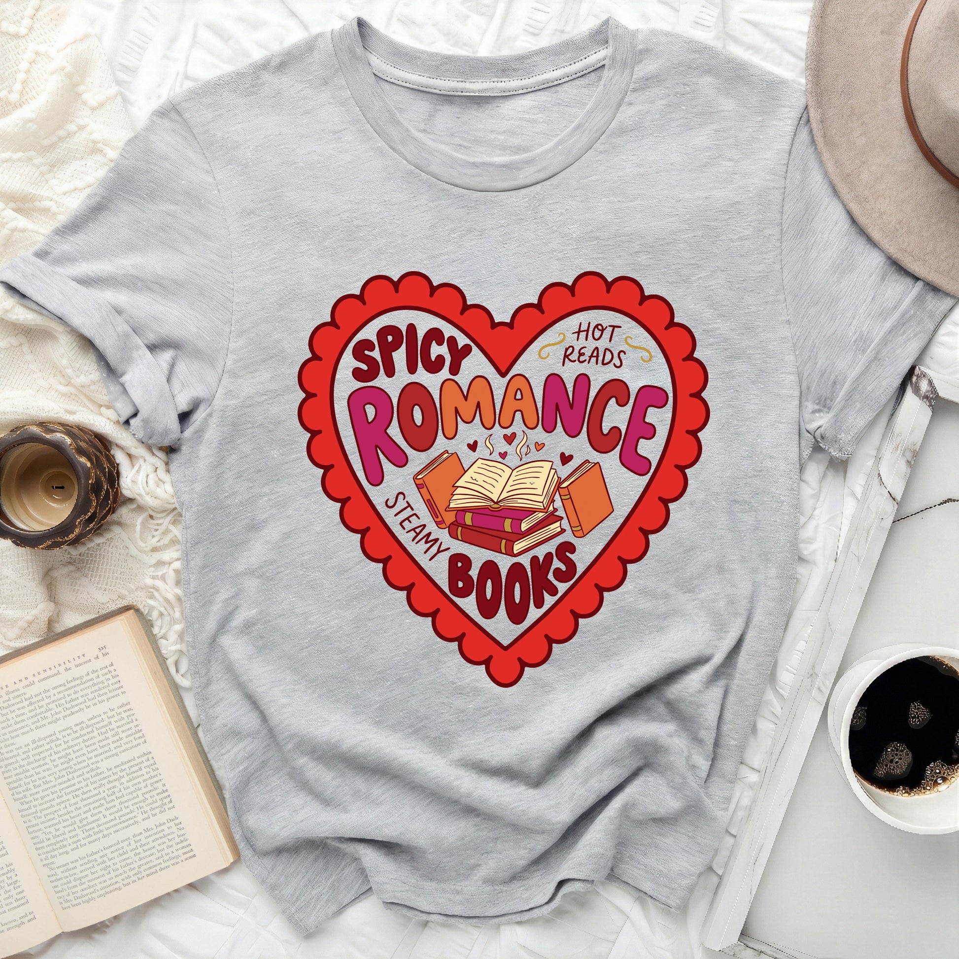 Spicy Romance Hot Reads Steamy Books Cute Heart Design product type
