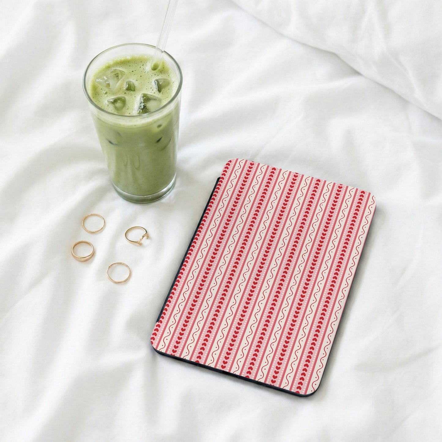 Red and White Striped Pattern Tablet Cover