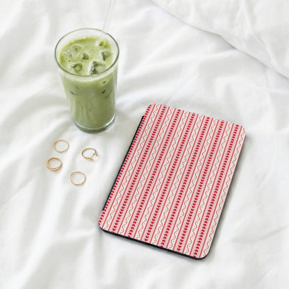 Red and White Striped Pattern Tablet Cover