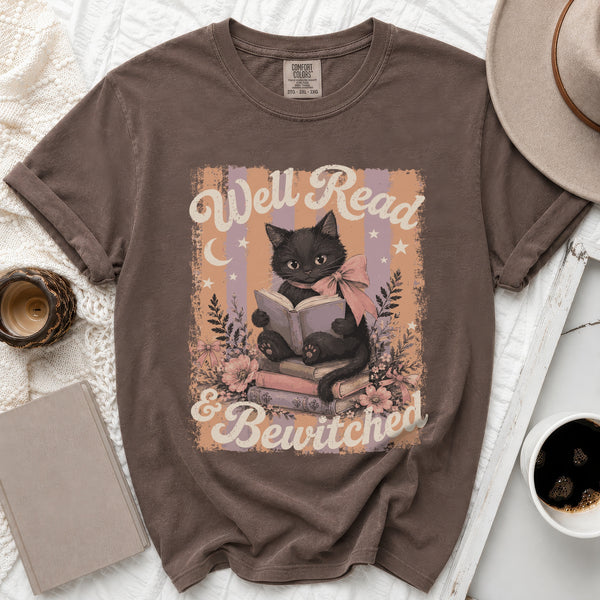 Well Read Cat Tee in Espresso